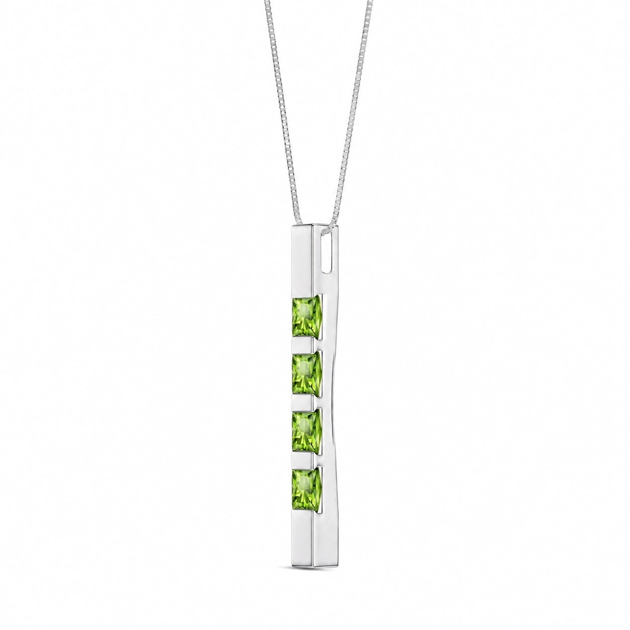 White Gold Eternal Necklace Peridot 10K — Gioconda