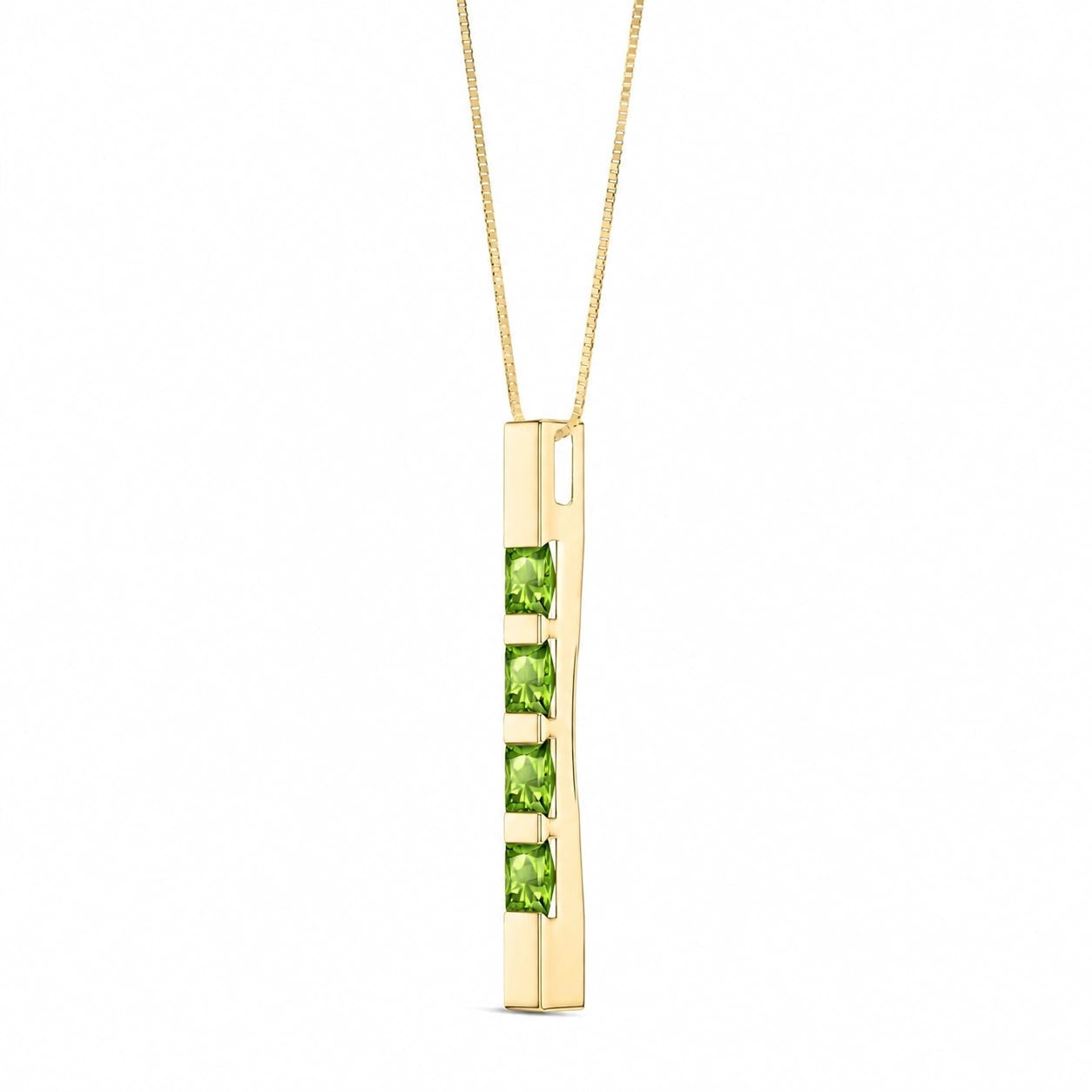 Yellow Gold Eternal Necklace Peridot 10K — Gioconda