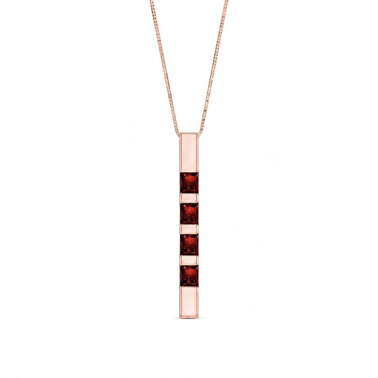 Rose Gold Eternal Necklace Garnet 10K — Gioconda