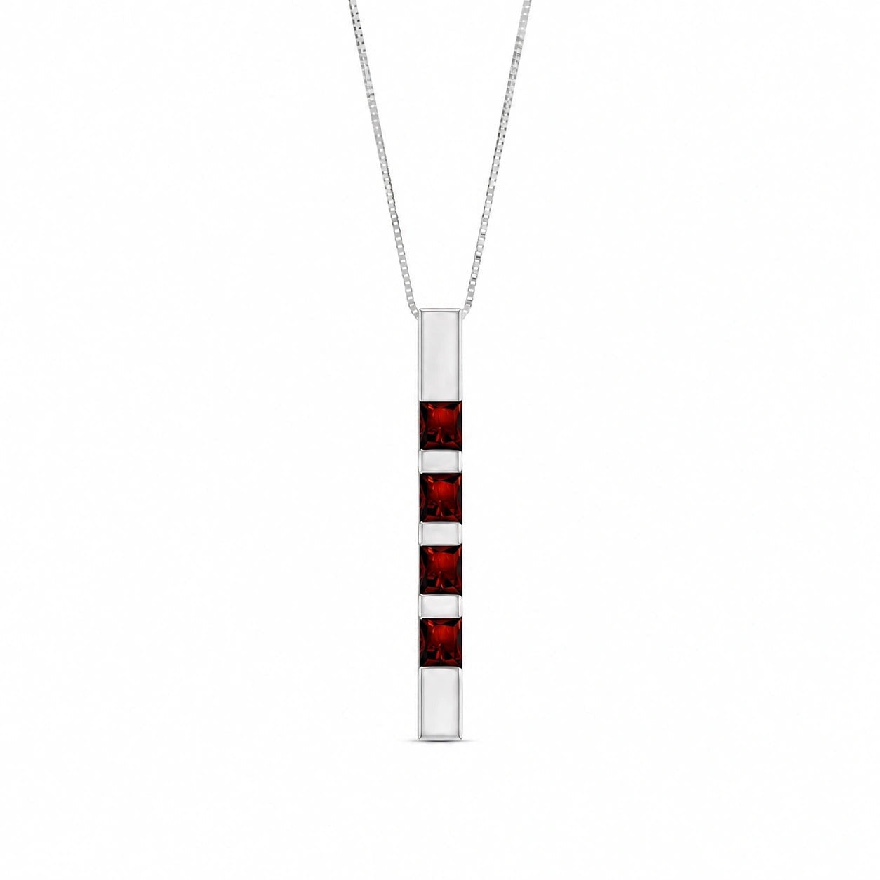 White Gold Eternal Necklace Garnet 10K — Gioconda