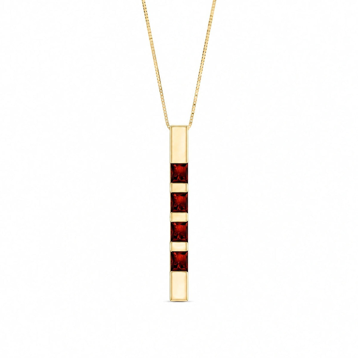 Yellow Gold Eternal Necklace Garnet 10K — Gioconda