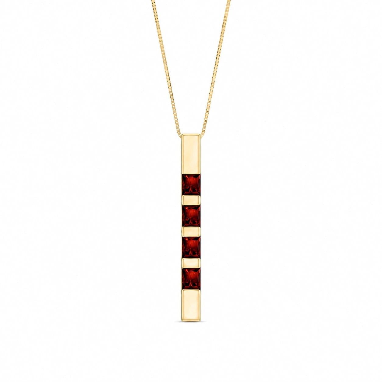 Yellow Gold Eternal Necklace Garnet 10K — Gioconda