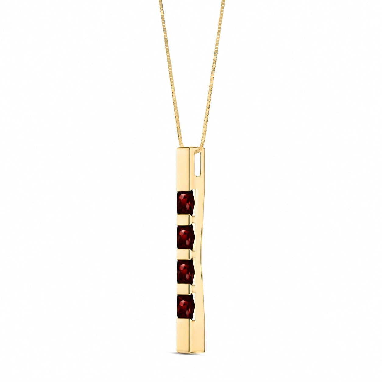 Yellow Gold Eternal Necklace Garnet 10K — Gioconda