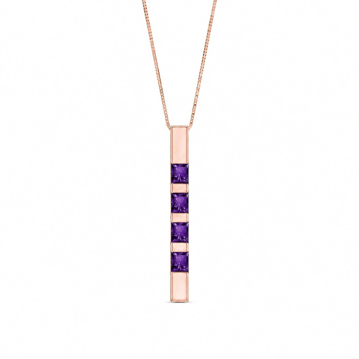Rose Gold Eternal Necklace Amethyst 10K — Gioconda