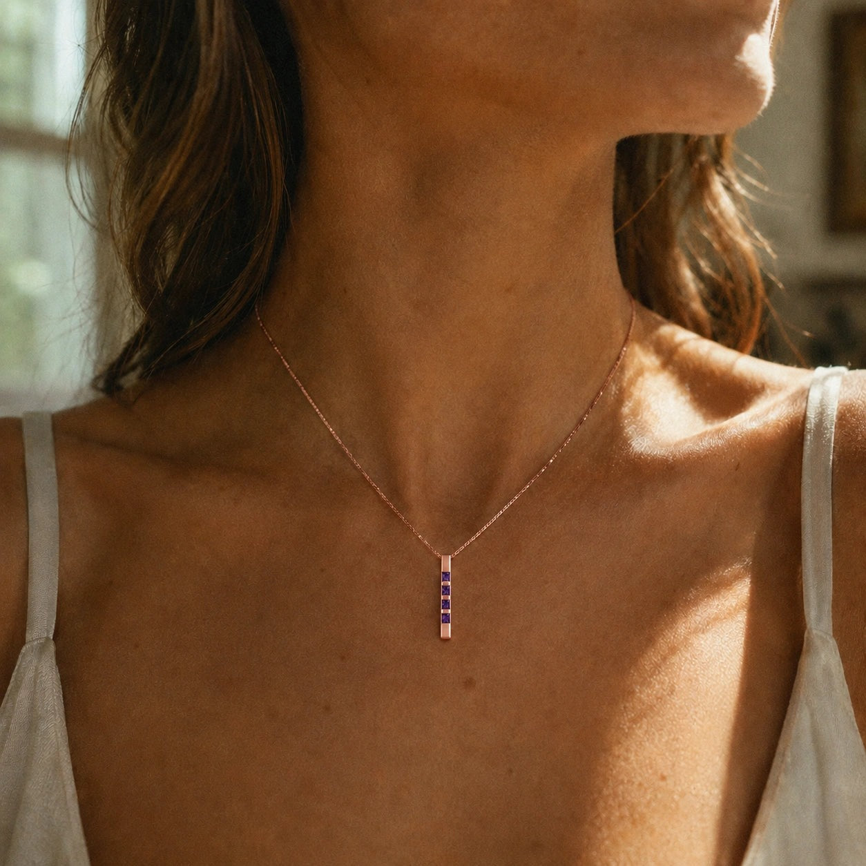 Rose Gold Eternal Necklace Amethyst 10K — Gioconda