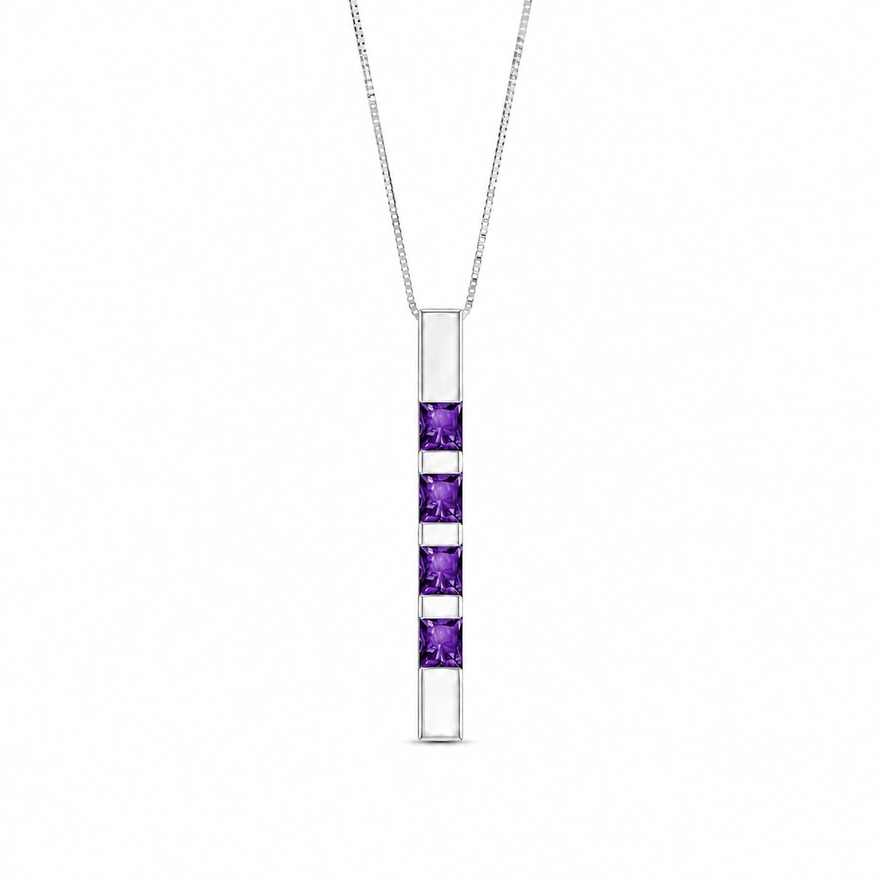 White Gold Eternal Necklace Amethyst 10K — Gioconda