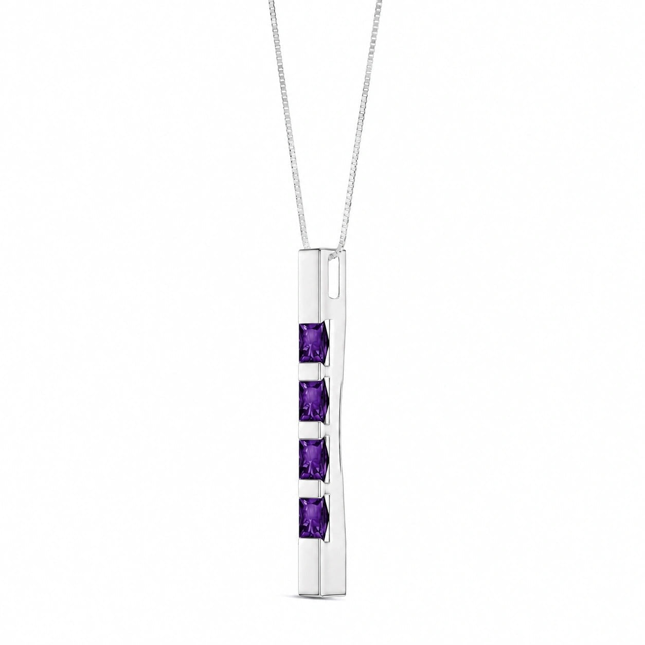 White Gold Eternal Necklace Amethyst 10K — Gioconda