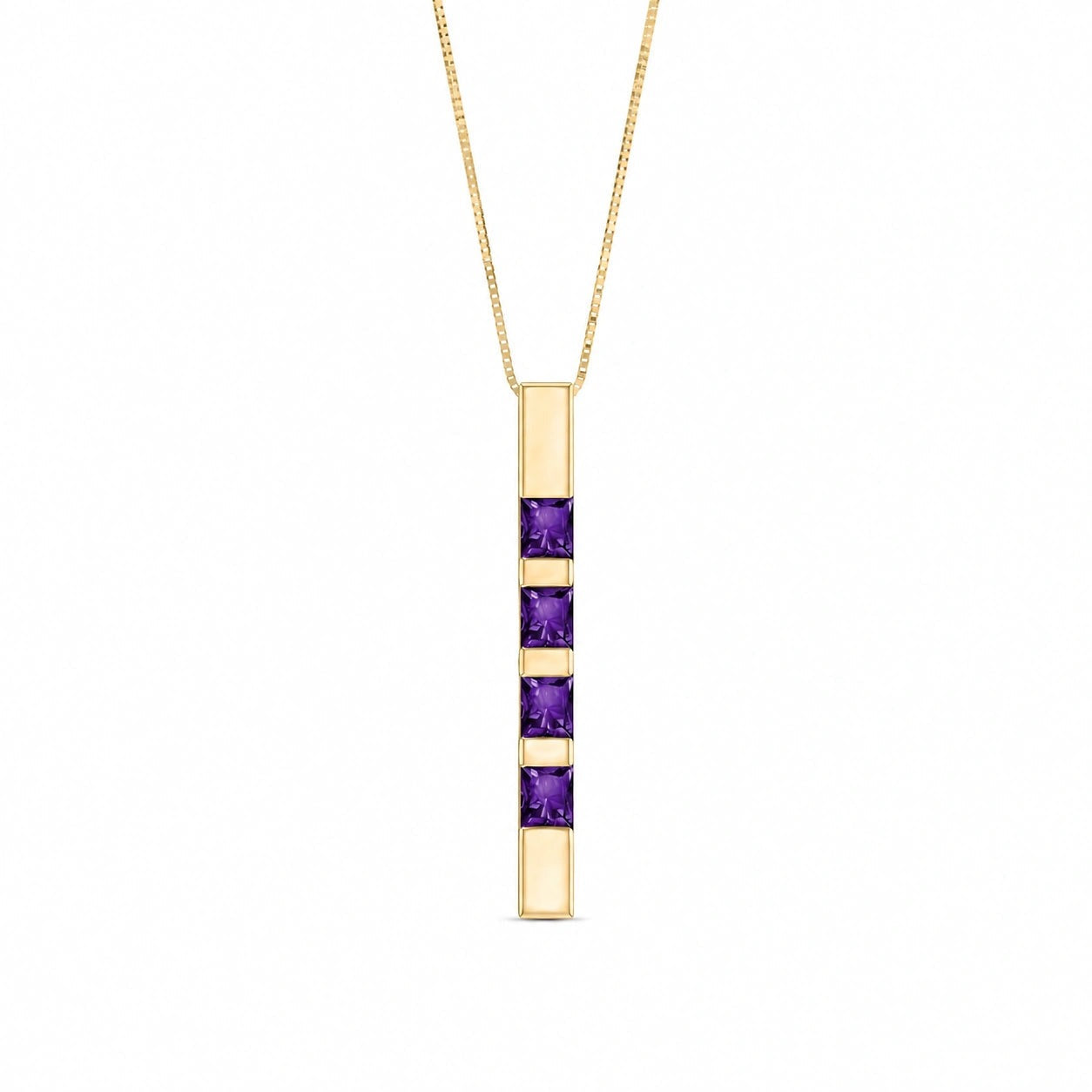 Yellow Gold Eternal Necklace Amethyst 10K — Gioconda