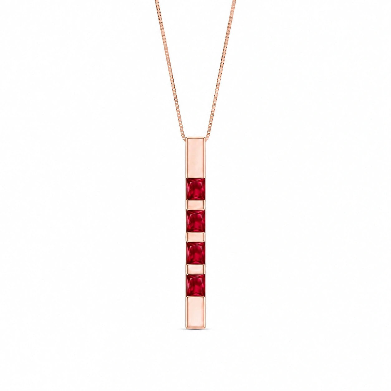 Rose Gold Eternal Necklace Ruby 10K — Gioconda