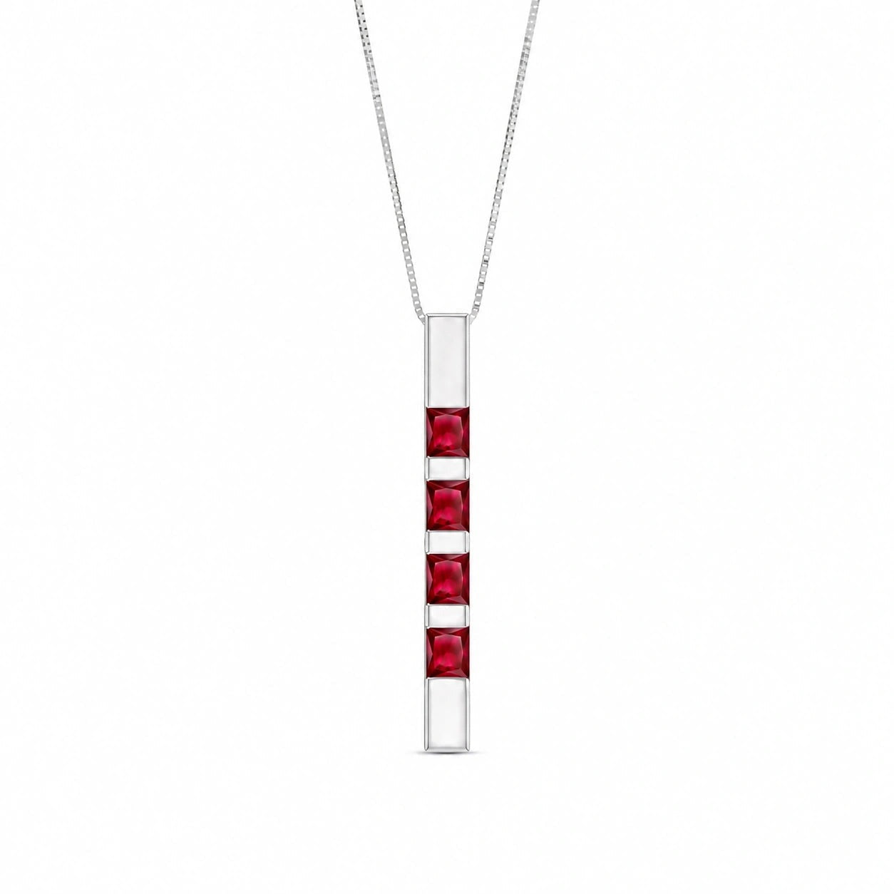 White Gold Eternal Necklace Ruby 10K — Gioconda