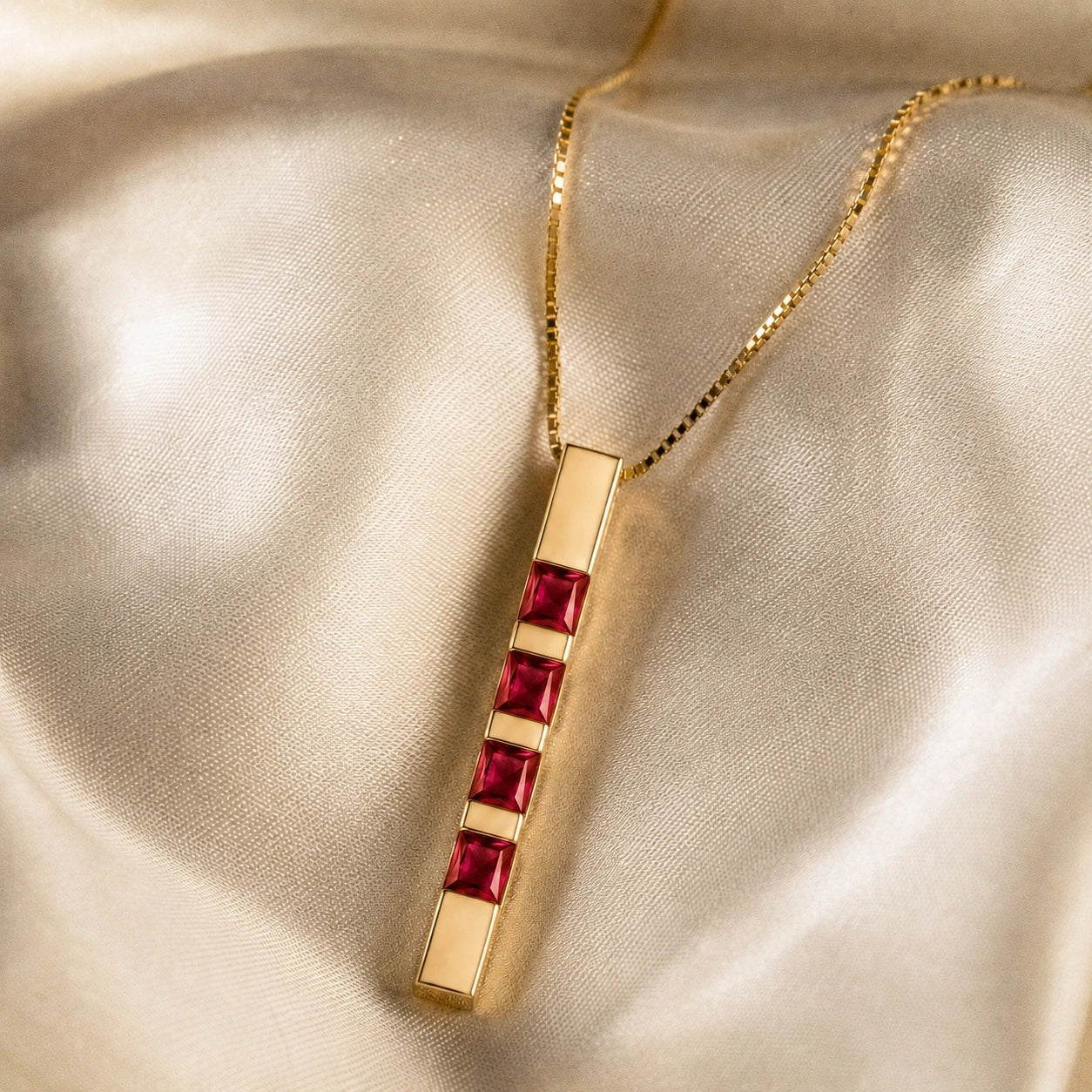 Yellow Gold Eternal Necklace Ruby 10K — Gioconda