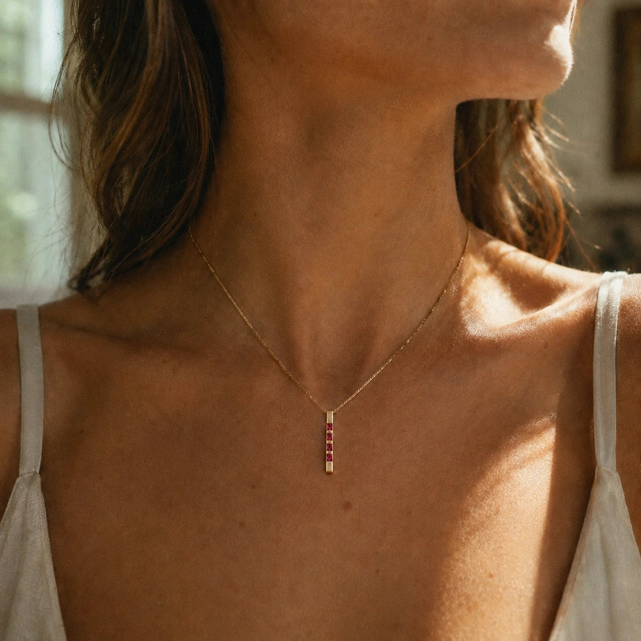 Yellow Gold Eternal Necklace Ruby 10K — Gioconda