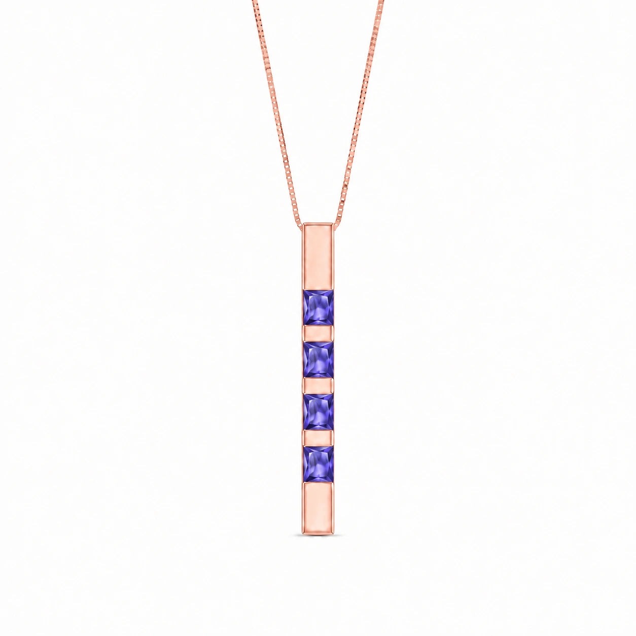 Rose Gold Eternal Necklace Tanzanite 10K — Gioconda