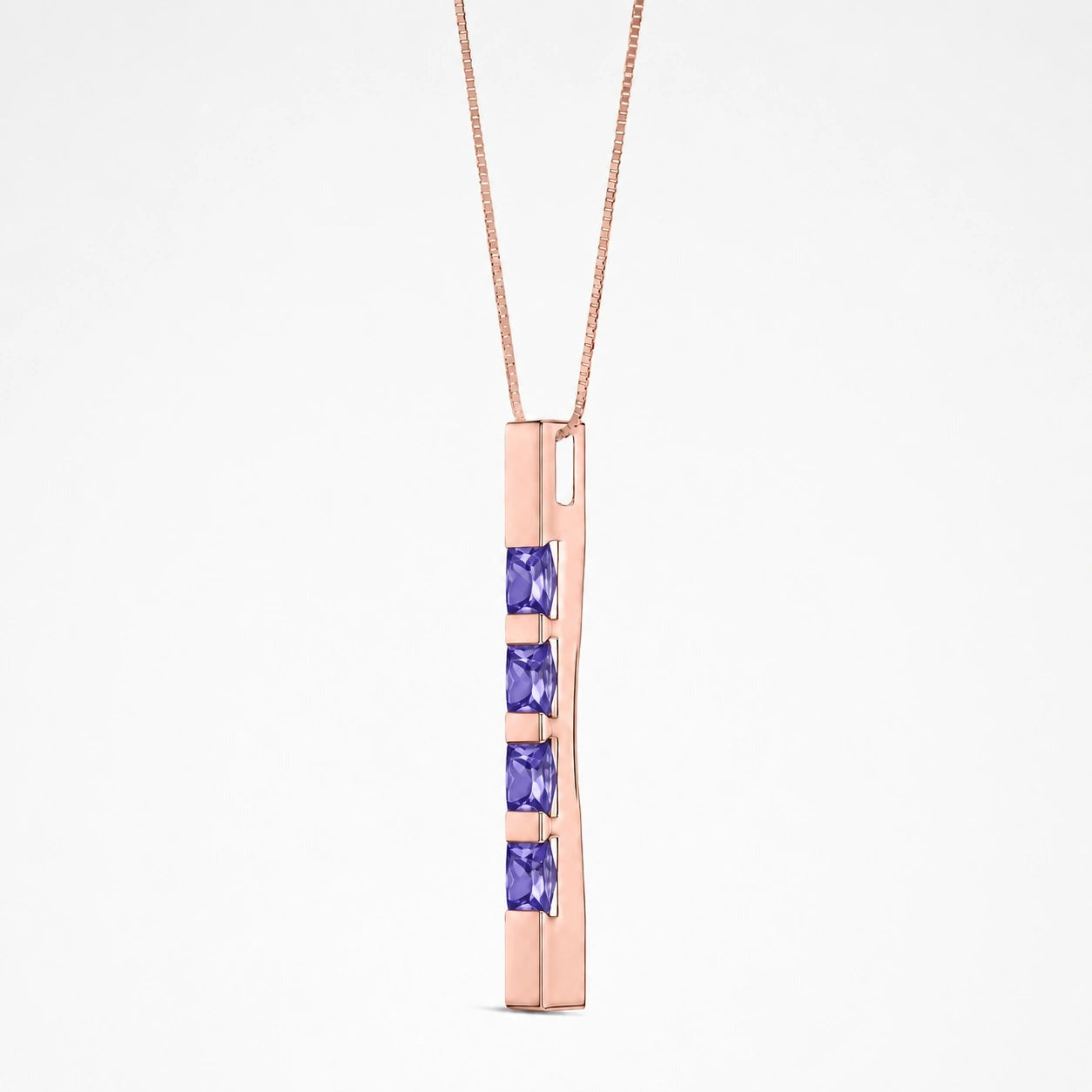 Rose Gold Eternal Necklace Tanzanite 10K — Gioconda
