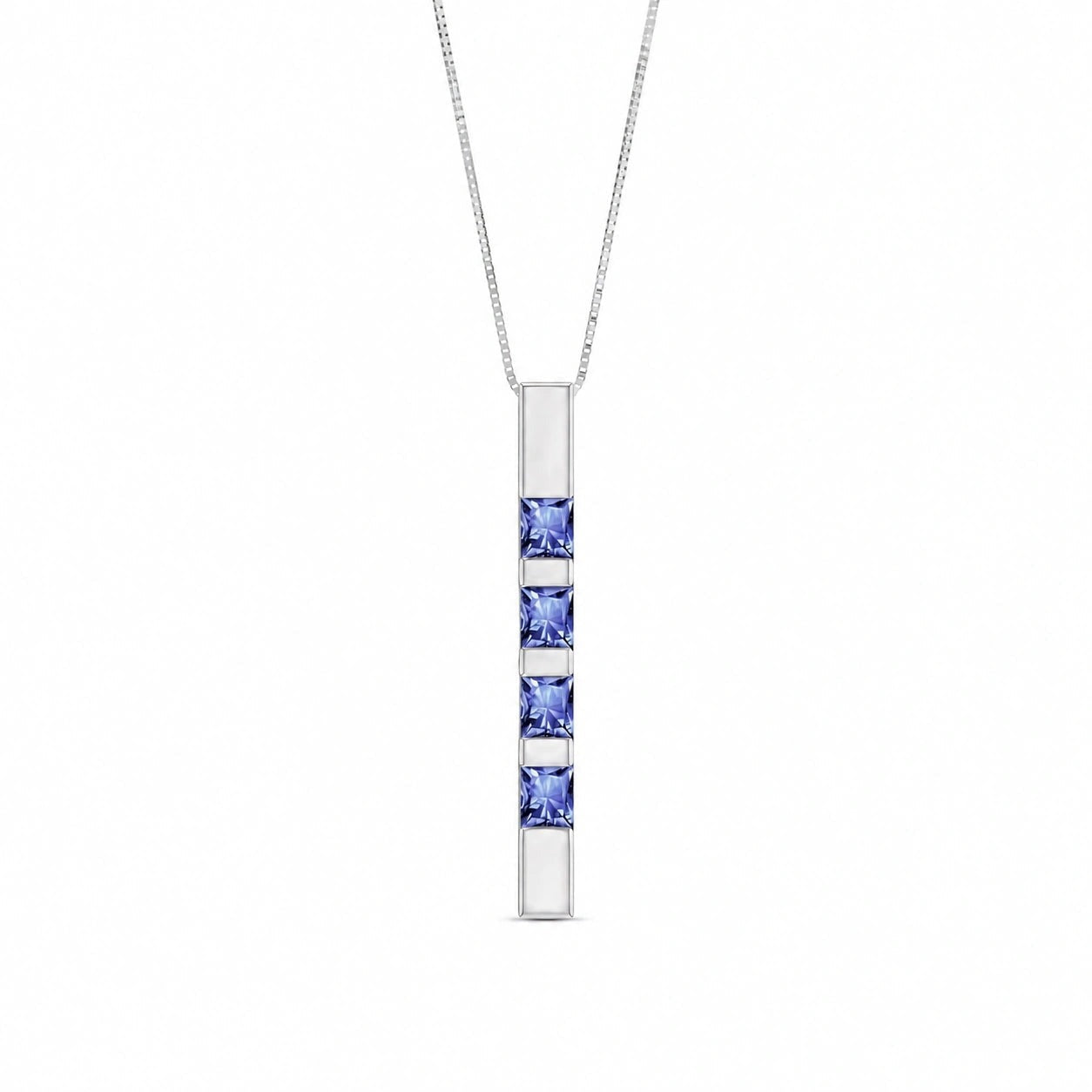 White Gold Eternal Necklace Tanzanite 10K — Gioconda