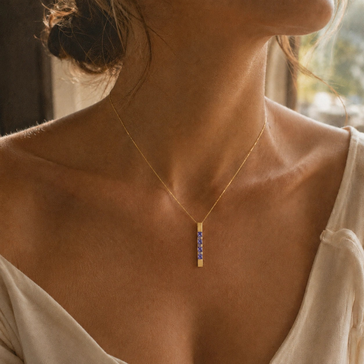 Yellow Gold Eternal Necklace Tanzanite 10K — Gioconda
