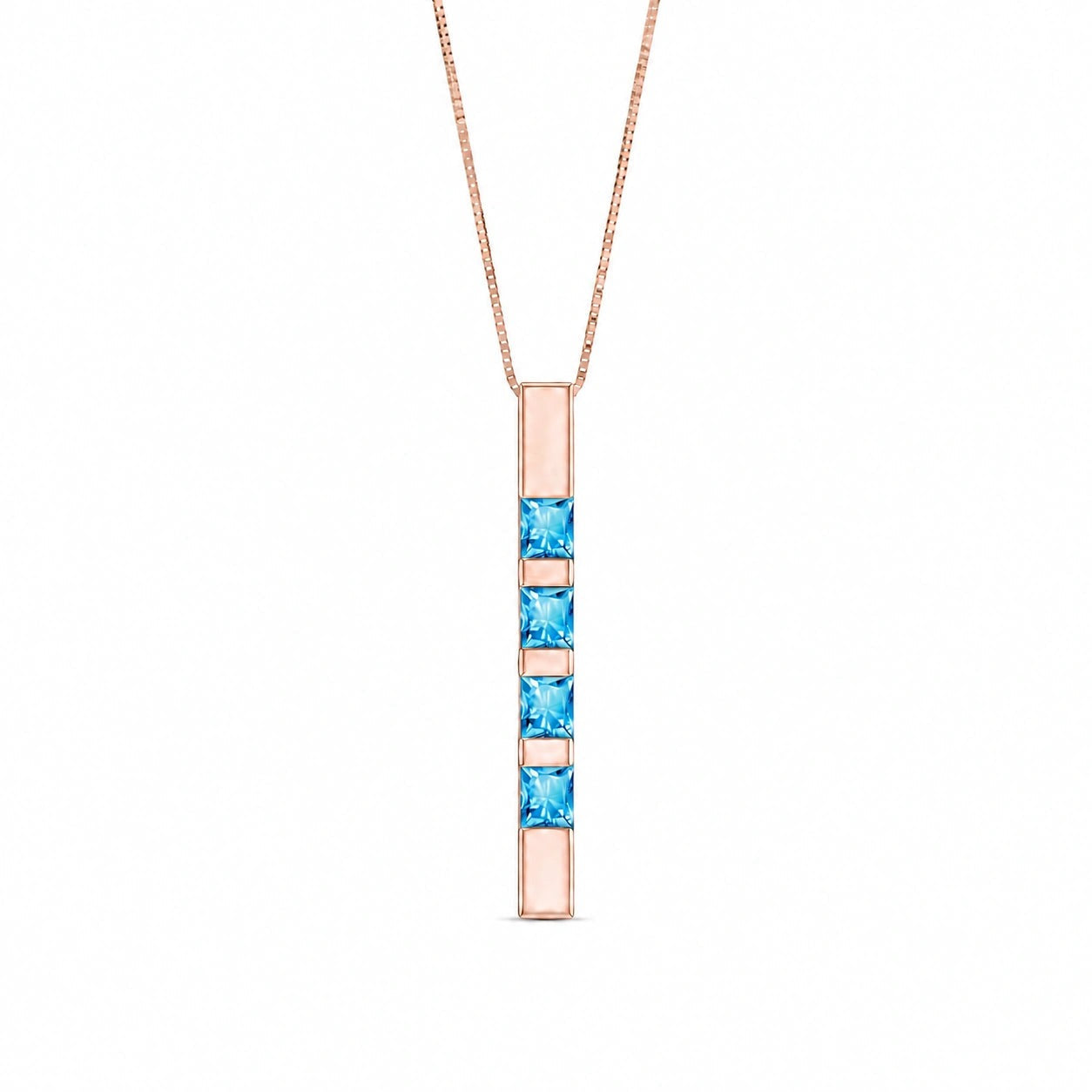 Rose Gold Eternal Necklace Blue Topaz 10K — Gioconda