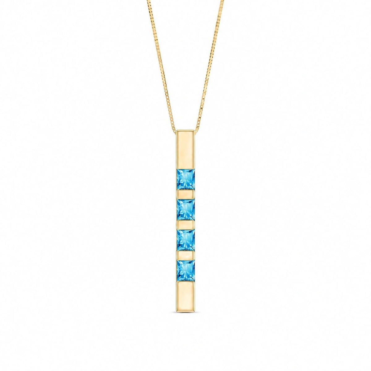 Yellow Gold Eternal Necklace Blue Topaz 10K — Gioconda