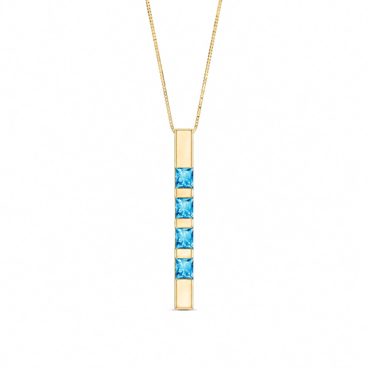 Yellow Gold Eternal Necklace Blue Topaz 10K — Gioconda