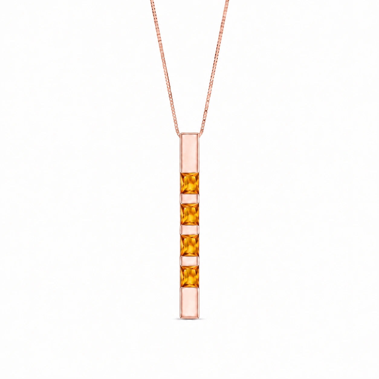 Rose Gold Eternal Necklace Citrine 10K — Gioconda