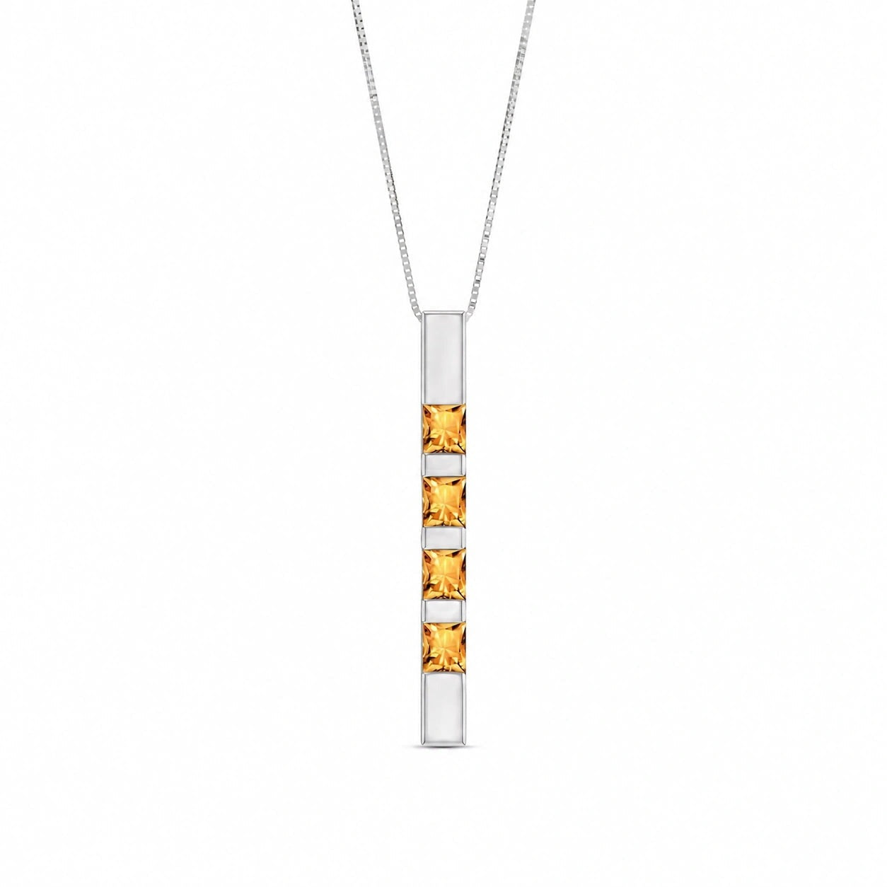 White Gold Eternal Necklace Citrine 10K — Gioconda