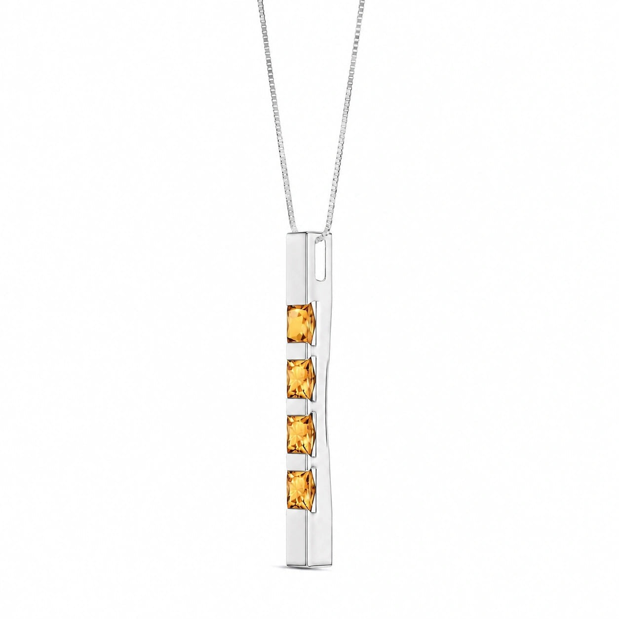 White Gold Eternal Necklace Citrine 10K — Gioconda