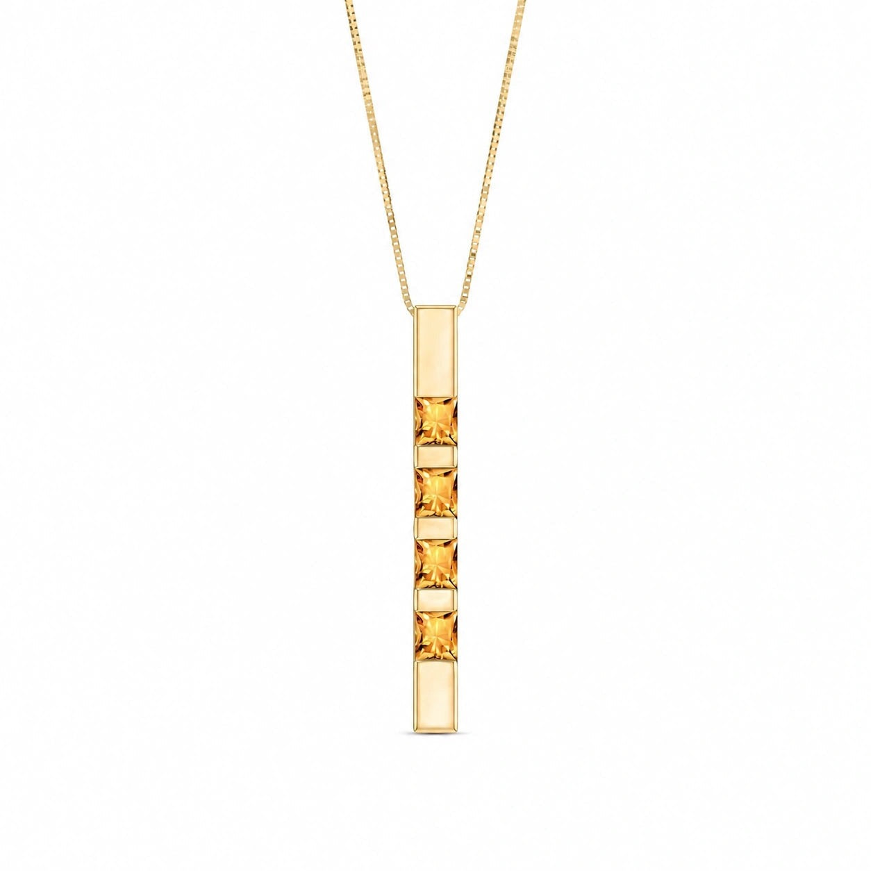 Yellow Gold Eternal Necklace Citrine 10K — Gioconda