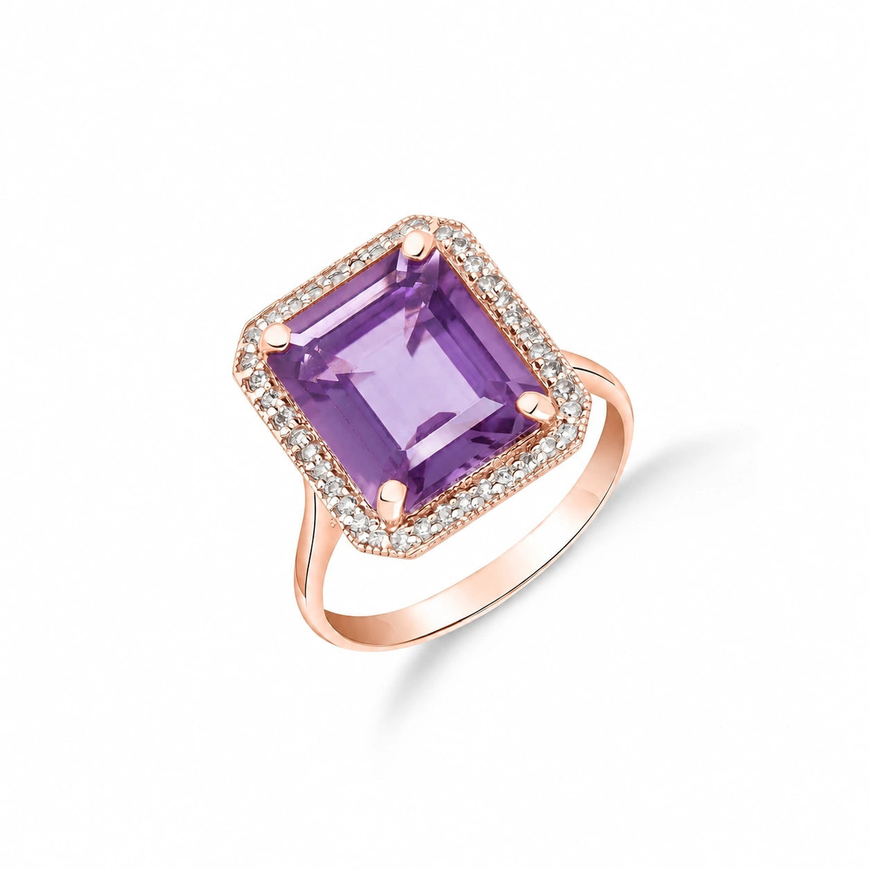 Rose Gold Diamond & Amethyst — Maura