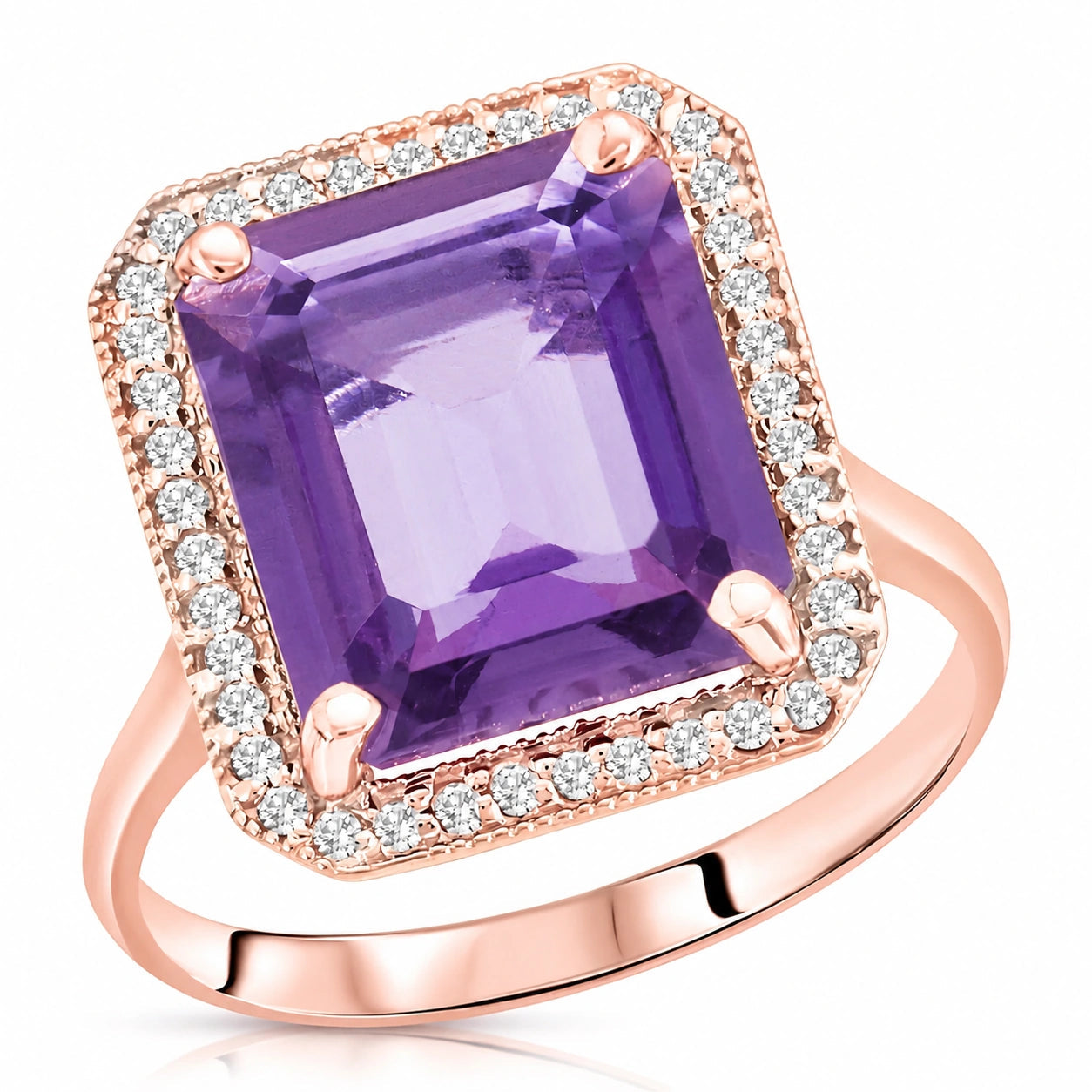 Rose Gold Diamond & Amethyst — Maura