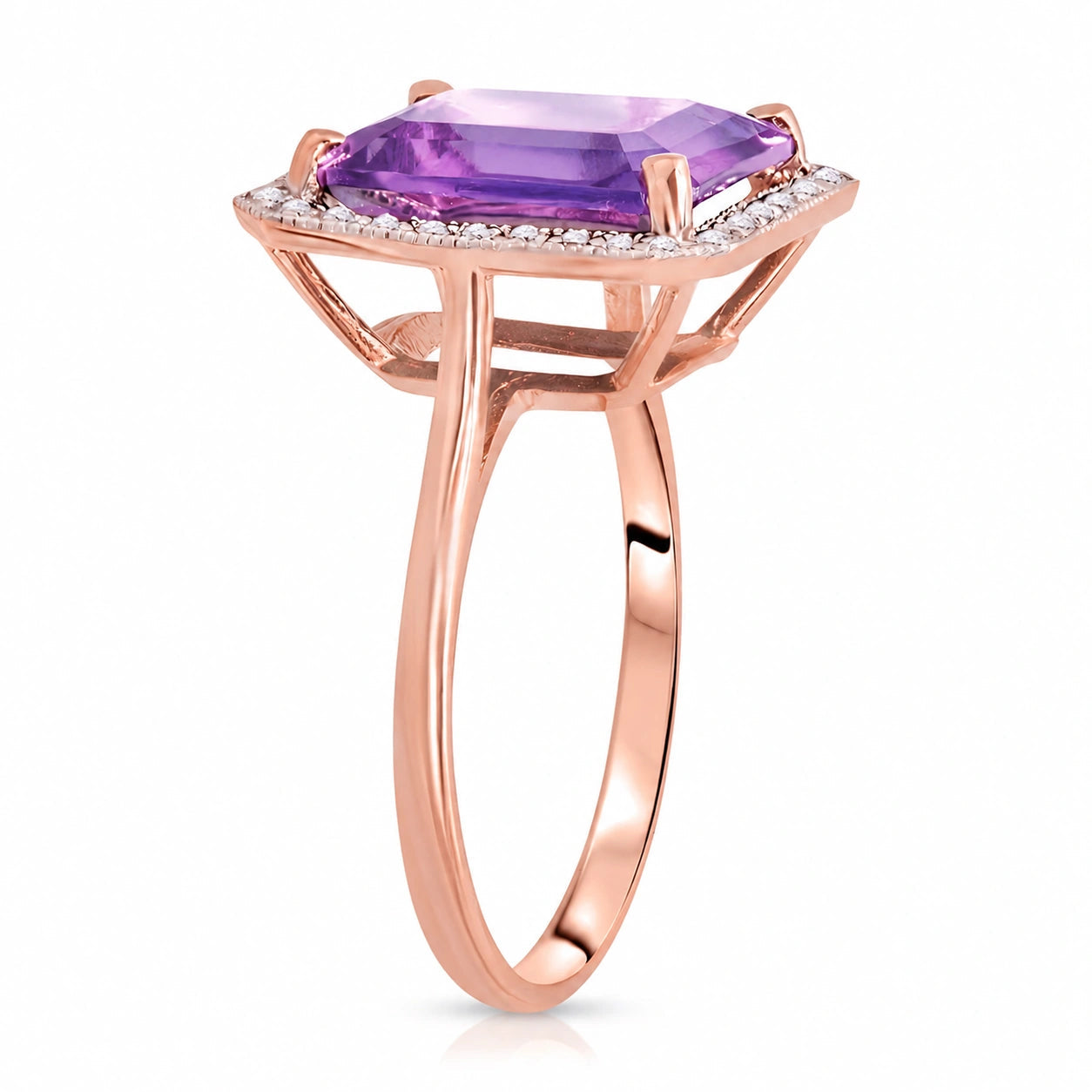 Rose Gold Diamond & Amethyst — Maura