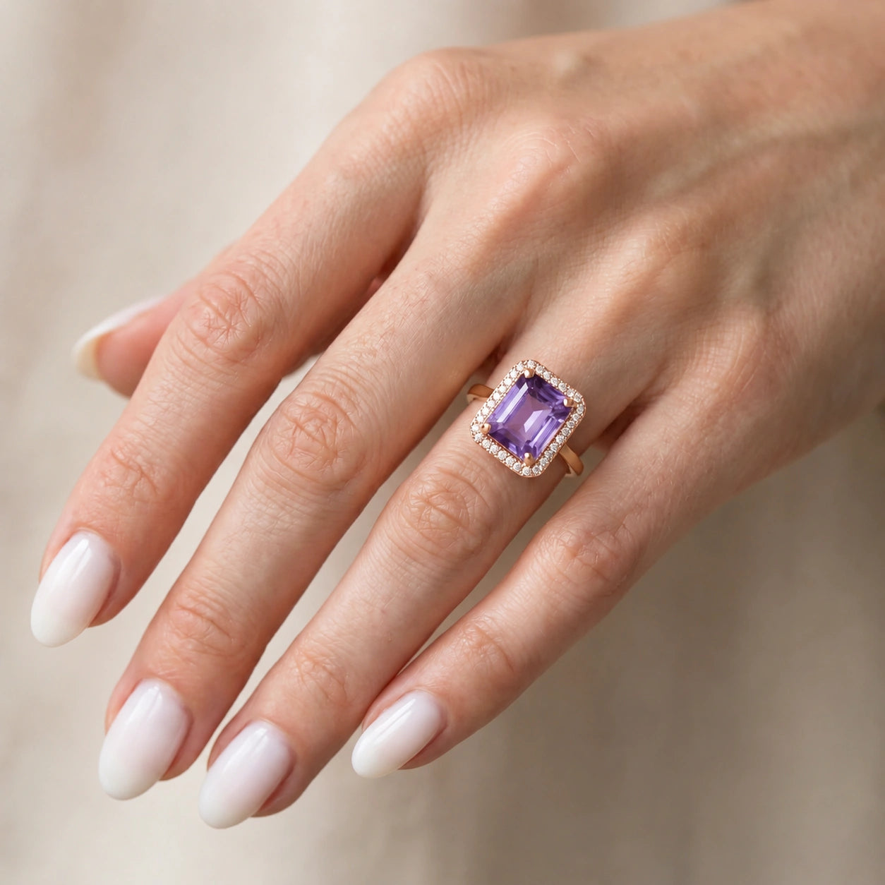 Rose Gold Diamond & Amethyst — Maura