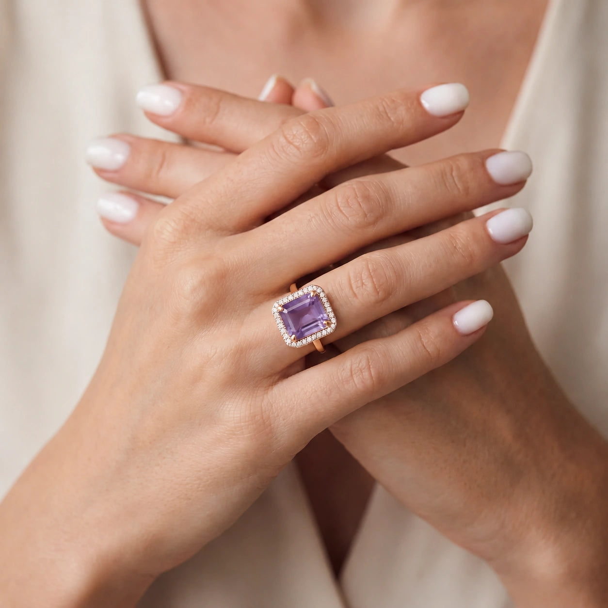 Rose Gold Diamond & Amethyst — Maura