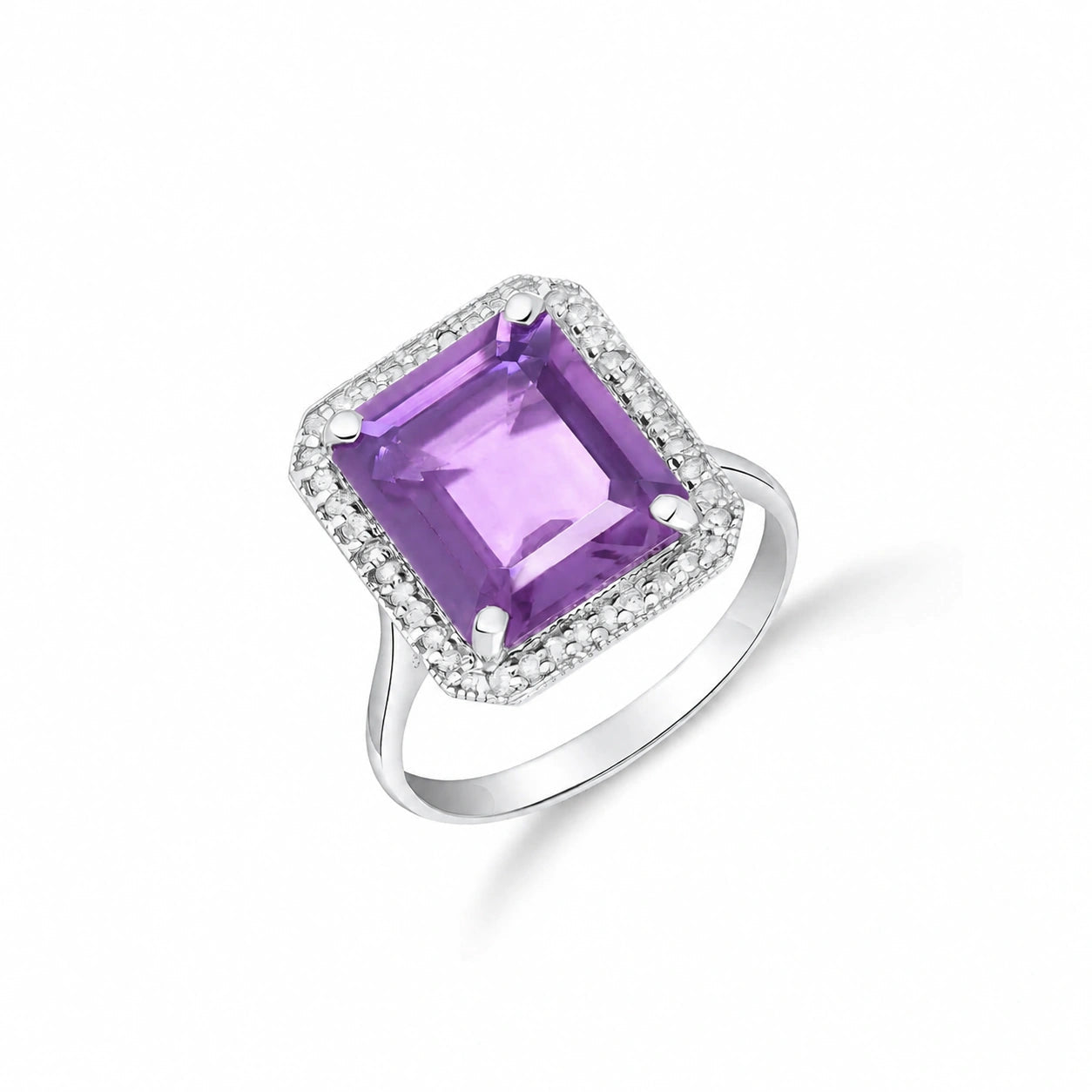 White Gold Diamond & Amethyst — Maura