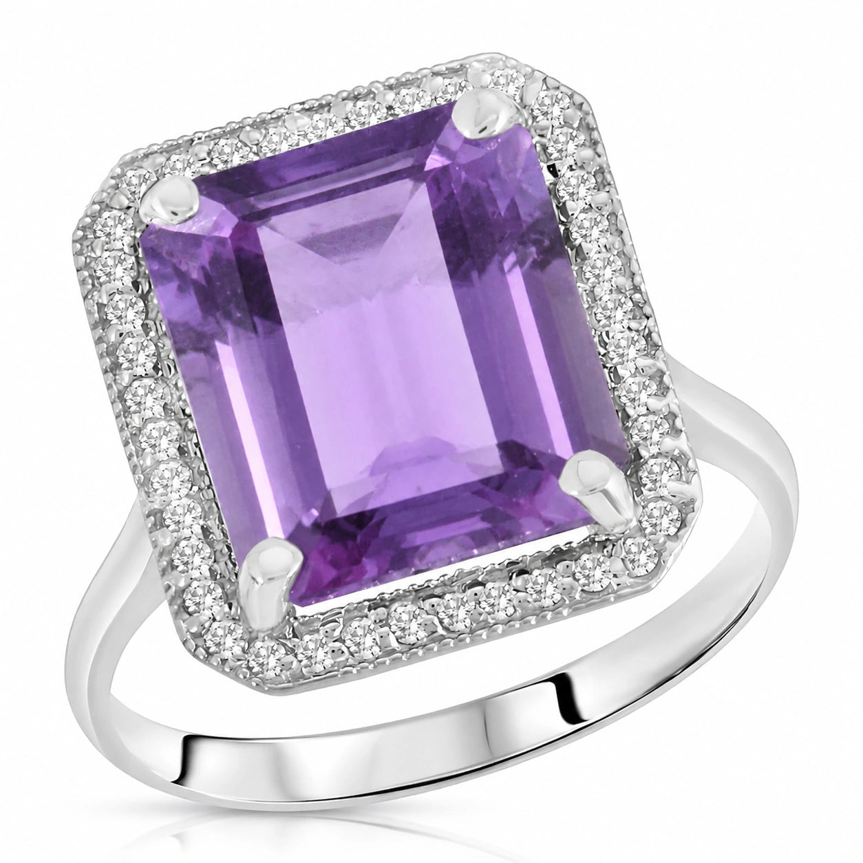 White Gold Diamond & Amethyst — Maura