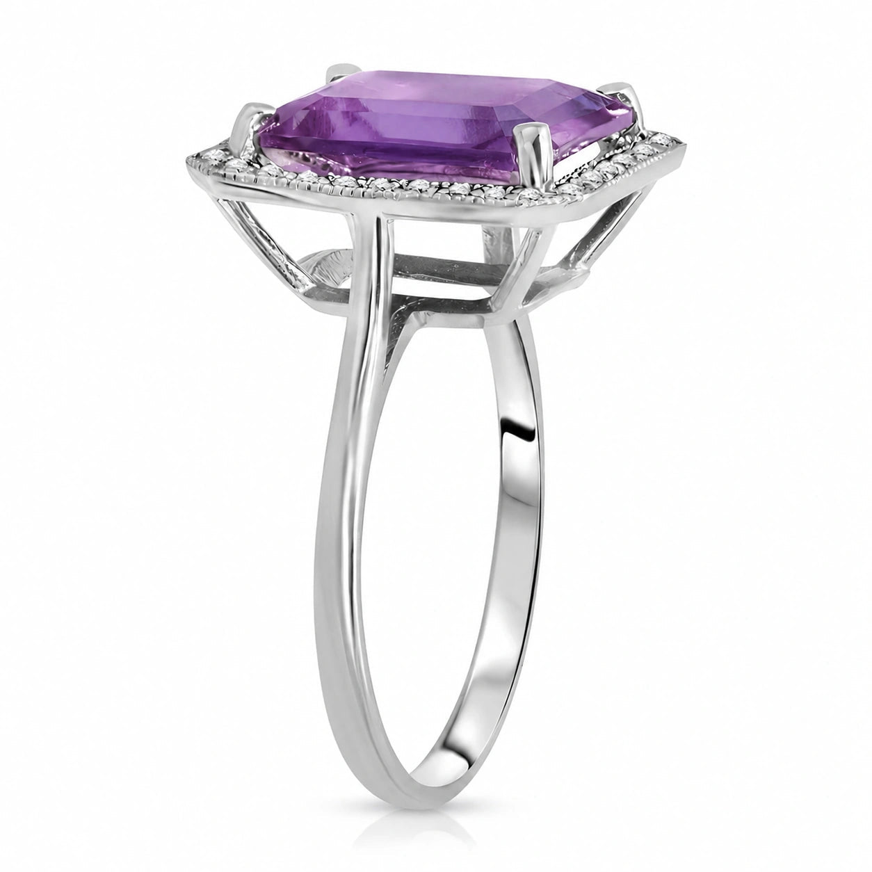 White Gold Diamond & Amethyst — Maura