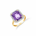 Yellow Gold Diamond & Amethyst — Maura