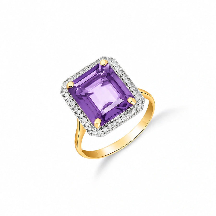 Yellow Gold Diamond & Amethyst — Maura