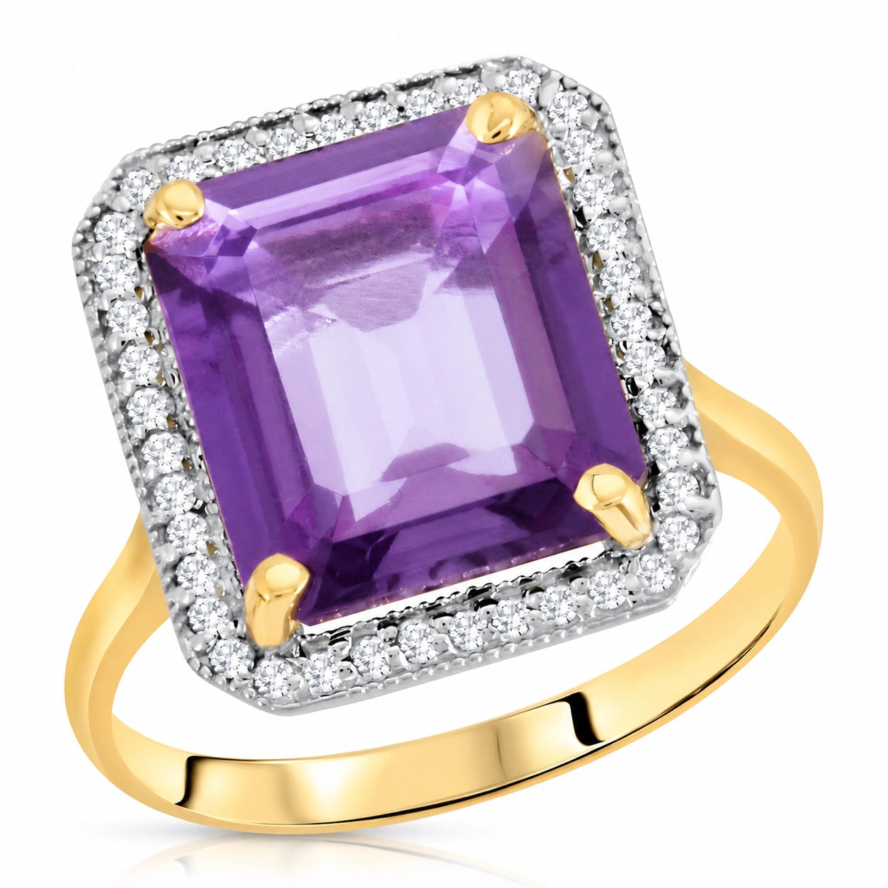 Yellow Gold Diamond & Amethyst — Maura