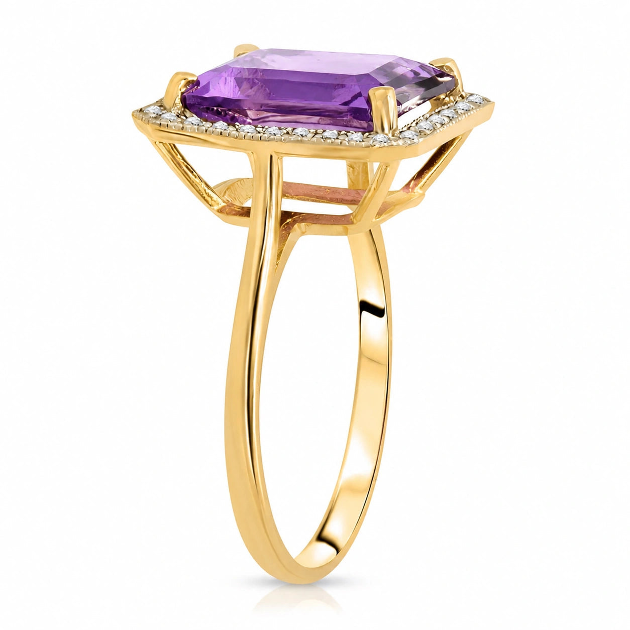 Yellow Gold Diamond & Amethyst — Maura