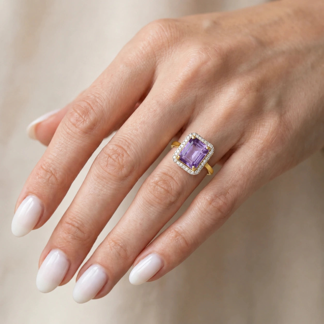 Yellow Gold Diamond & Amethyst — Maura