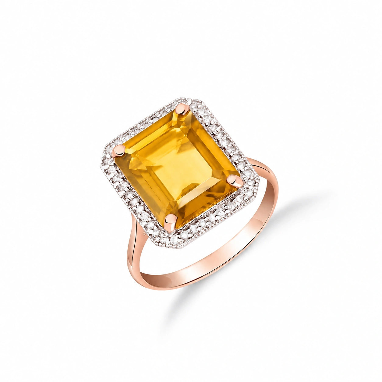 Rose Gold Diamond & Citrine — Maura
