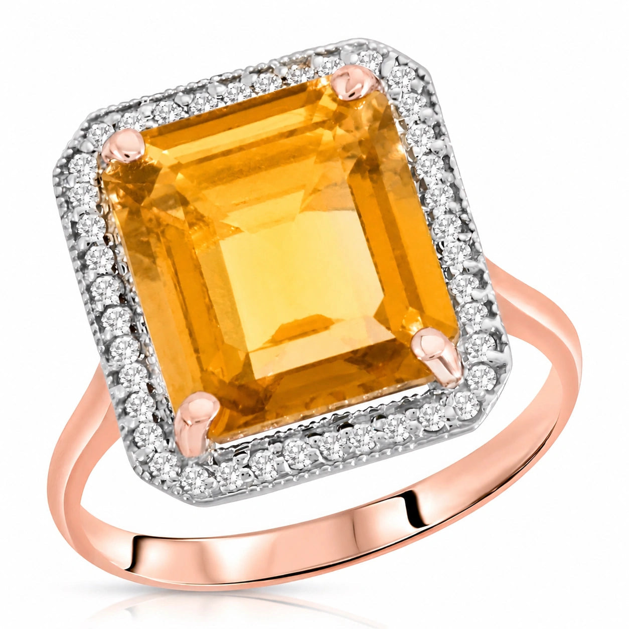 Rose Gold Diamond & Citrine — Maura