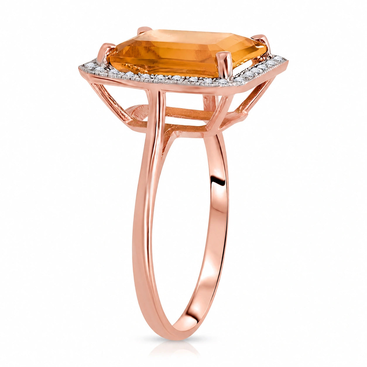 Rose Gold Diamond & Citrine — Maura