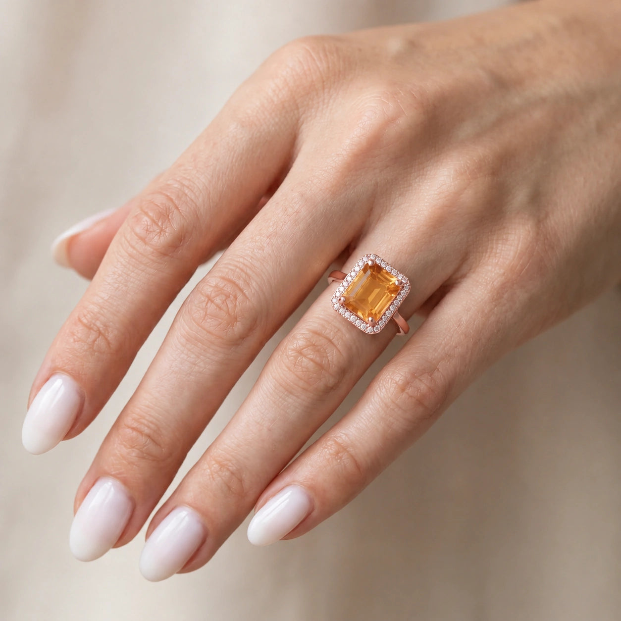 Rose Gold Diamond & Citrine — Maura