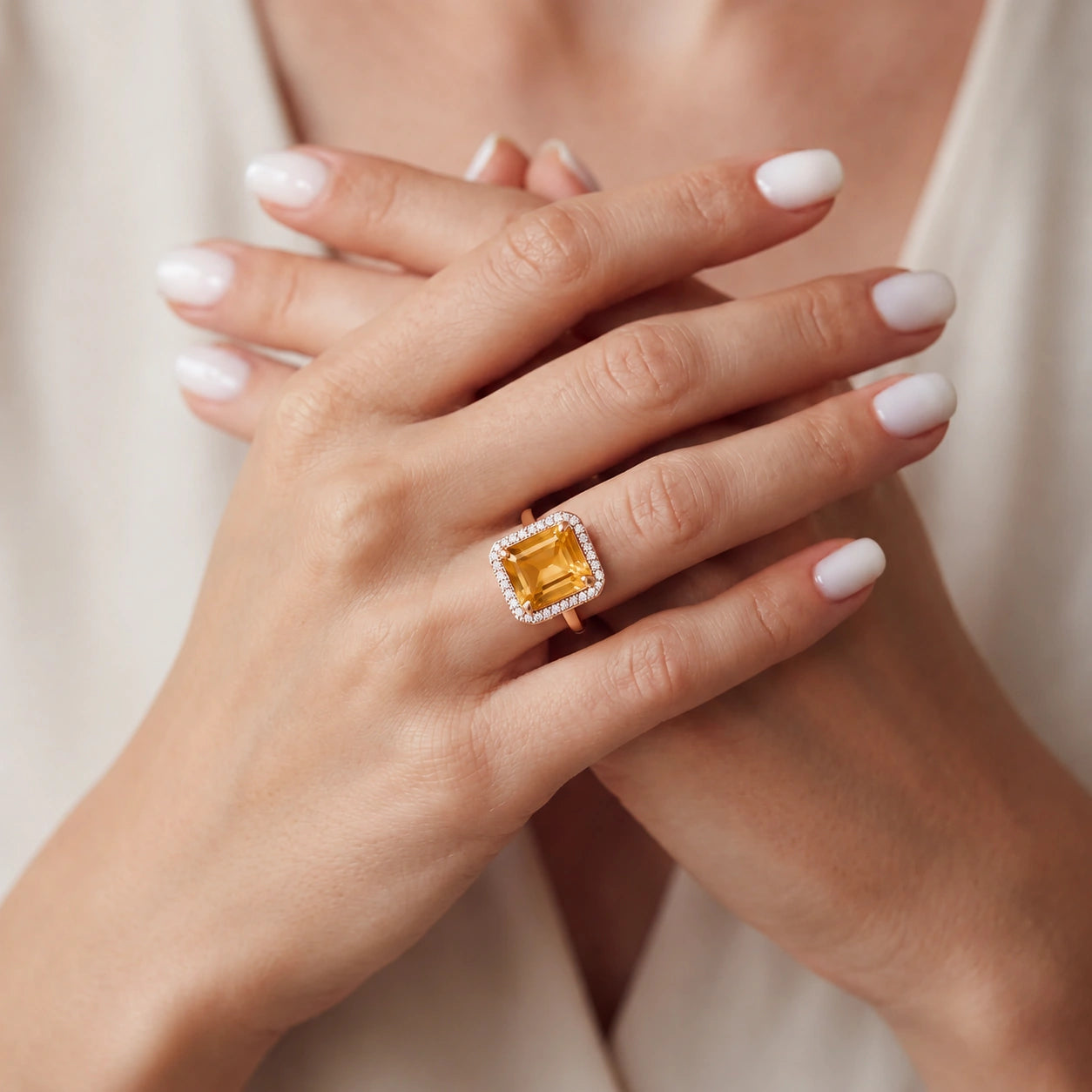Rose Gold Diamond & Citrine — Maura