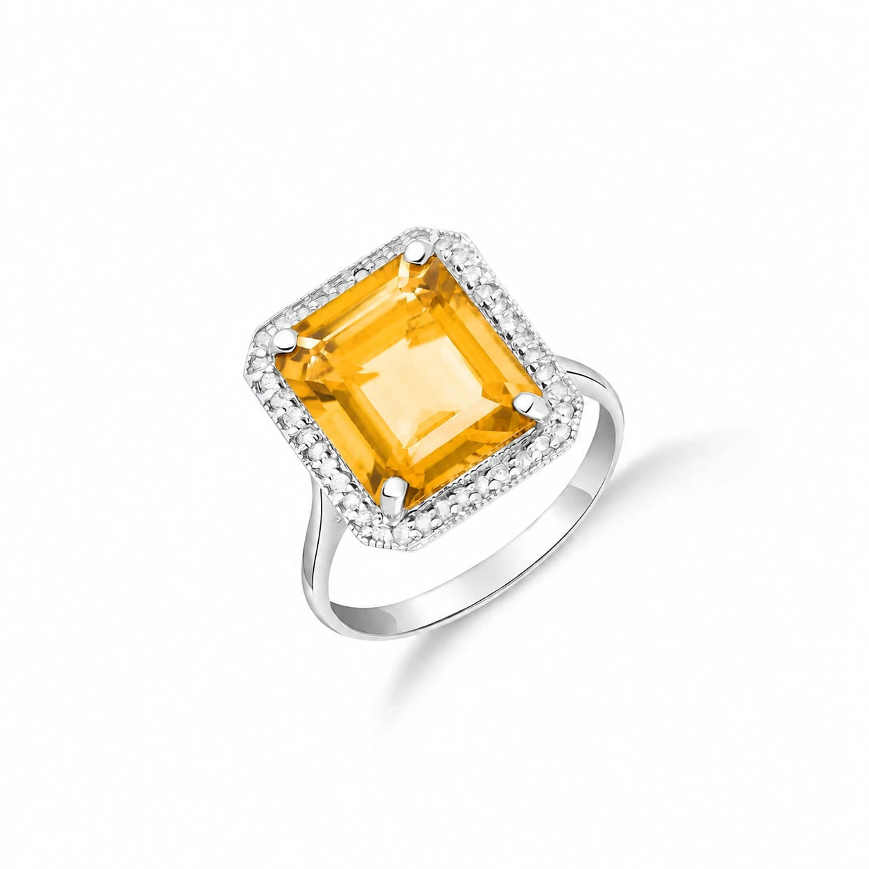 White Gold Diamond & Citrine — Maura