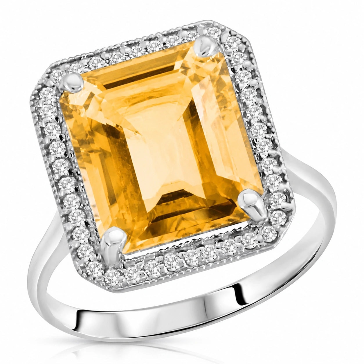 White Gold Diamond & Citrine — Maura