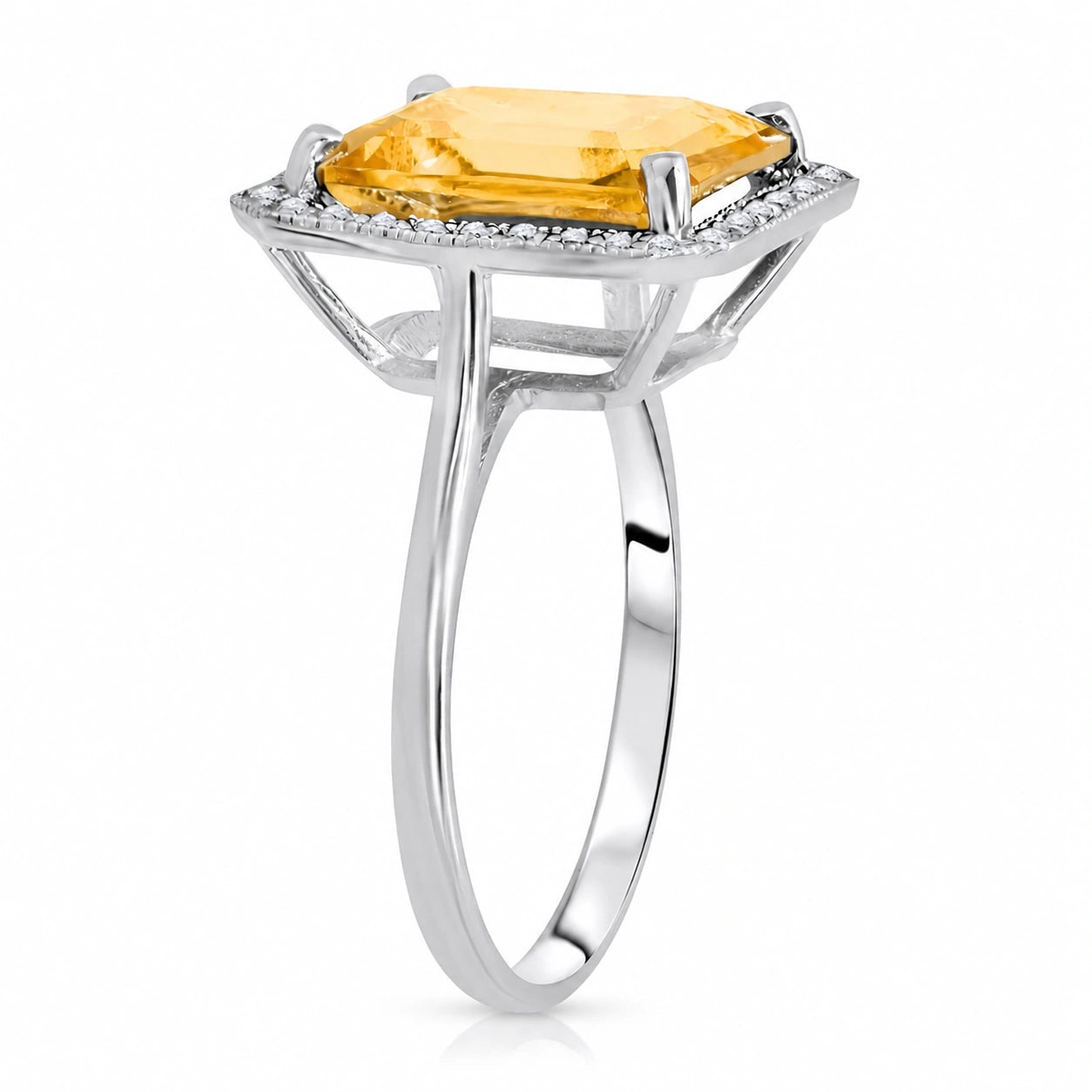 White Gold Diamond & Citrine — Maura