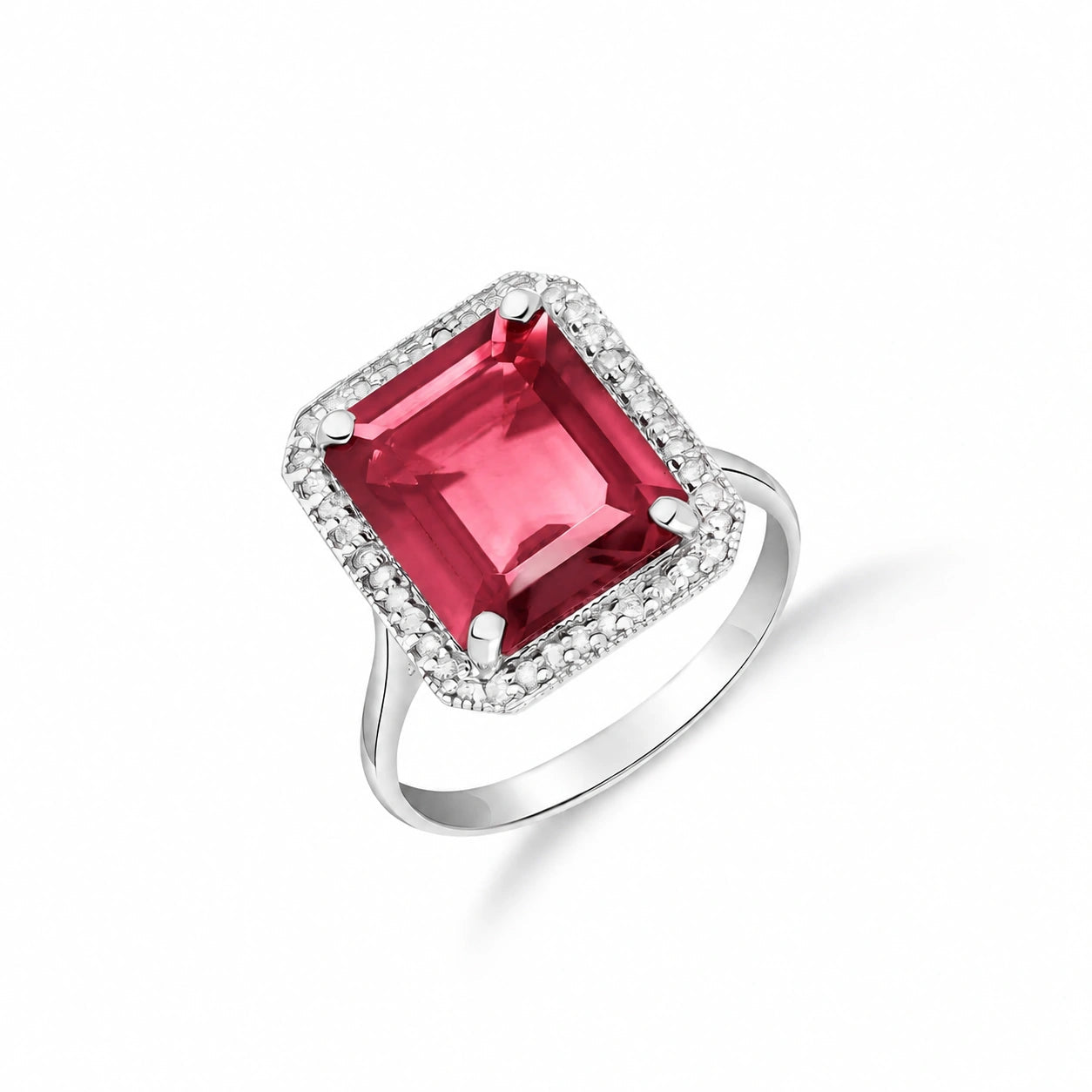 White Gold Diamond & Garnet — Maura