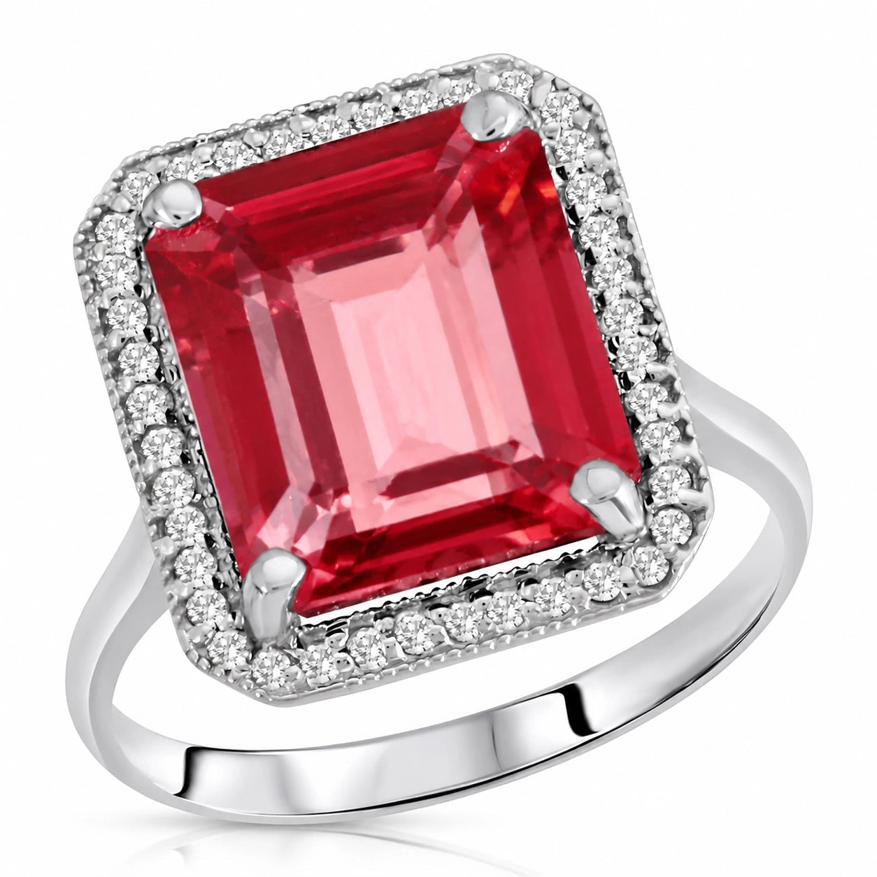 White Gold Diamond & Garnet — Maura